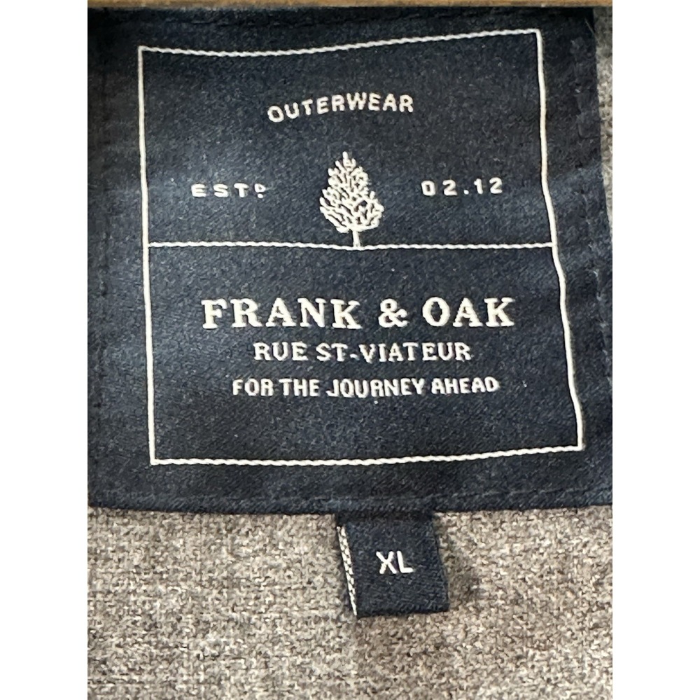 Frank and Oak Jacket Size XL Gray Diamond Quilted Coat Snaps - Picture 6 of 9